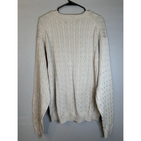 Donald J Trump Signature Collection Mens Sz XXL Cable Knit Vest Beige Mercerized - Picture 7 of 9